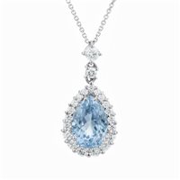 Pendant World Diamond Group Woman in White Gold Acquamarina PCLC067DIAQ1 - PCLC067DIAQ1